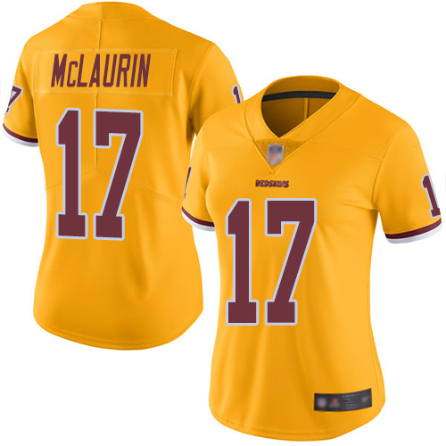 Washington Redskins Limited Gold Women Terry McLaurin Jersey NFL Football 17 Rush Vapor